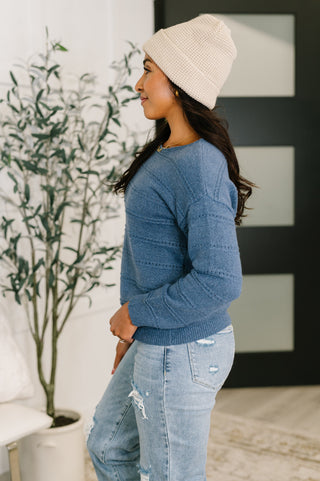 One Eleven North Take My Time Boatneck Textured Long Sleeve