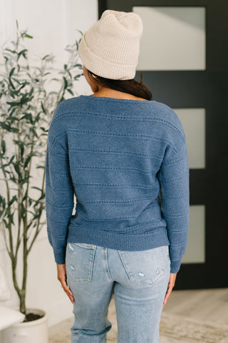 One Eleven North Take My Time Boatneck Textured Long Sleeve