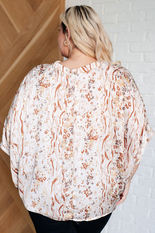 Emily Wonder Take a Chance Mixed Print Top