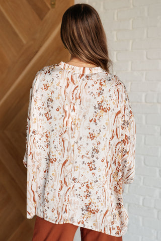 Emily Wonder Take a Chance Mixed Print Top