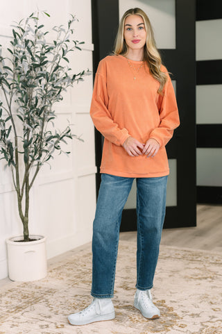 One Eleven North Taking A Drive Oversized Corded Sweatshirt