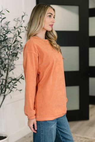 One Eleven North Taking A Drive Oversized Corded Sweatshirt
