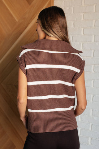 One Eleven North Tea Service 1/4 Zip Sleeveless Sweater