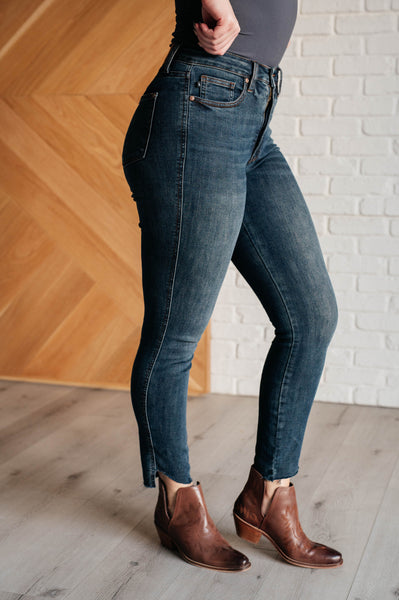 Judy Blue High Rise Control Top Step Hem Skinny Jeans 88913 - Exclusive-Jeans-Sunshine and Wine Boutique