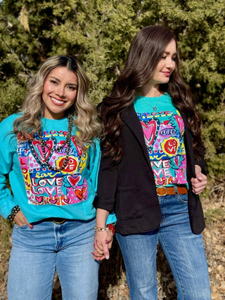 Texas True Threads Callie Ann Stelter A Lot of Love Tee & Sweatshirt