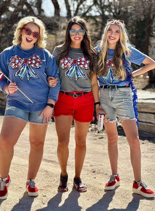 Texas True Threads Callie Ann Stelter Patriotic Bow Tee