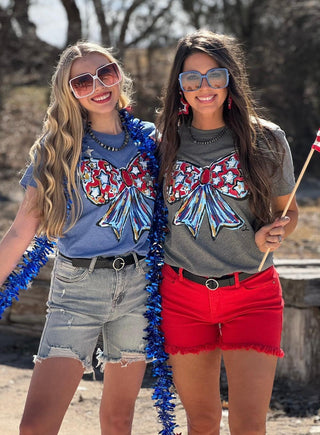 Texas True Threads Callie Ann Stelter Patriotic Bow Tee