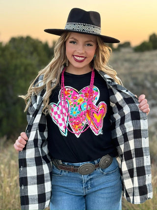 Texas True Threads Callie Ann Stelter Trio of Hearts Tee & Sweatshirt