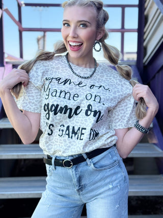 Texas True Threads Game On. on Leopard Tee