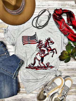Texas True Threads Patriotic Cowboy Tee