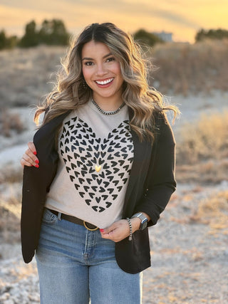 Texas True Threads Tiny Hearts with Gold Puff Tee & Sweatshirt