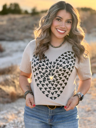Texas True Threads Tiny Hearts with Gold Puff Tee & Sweatshirt