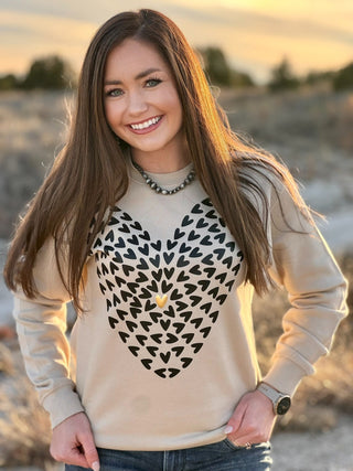Texas True Threads Tiny Hearts with Gold Puff Tee & Sweatshirt