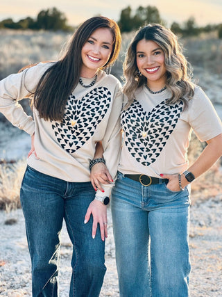 Texas True Threads Tiny Hearts with Gold Puff Tee & Sweatshirt