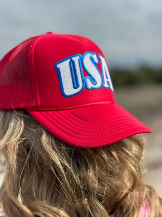 Texas True Threads USA in Glitter & Puff Foam Trucker Cap