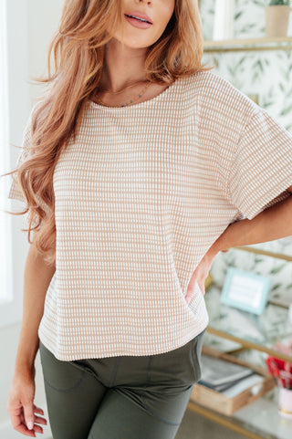 Ps Kate Textured Boxy Top in Taupe