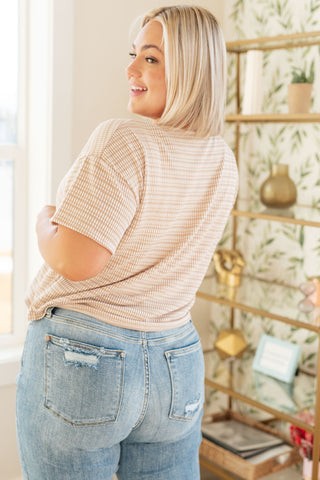 Ps Kate Textured Boxy Top in Taupe