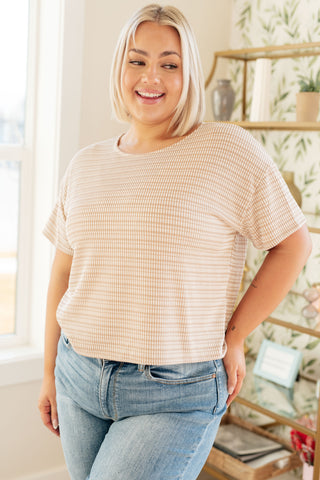 Ps Kate Textured Boxy Top in Taupe