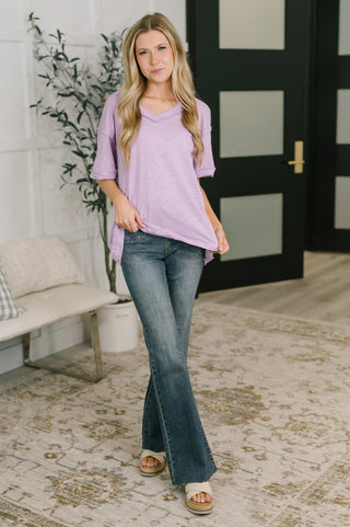 Dear Scarlett Thanks To You Relaxed Tee in Lilac