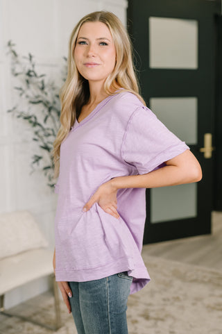 Dear Scarlett Thanks To You Relaxed Tee in Lilac
