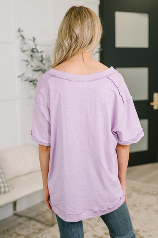Dear Scarlett Thanks To You Relaxed Tee in Lilac