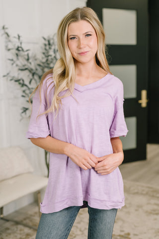 Dear Scarlett Thanks To You Relaxed Tee in Lilac