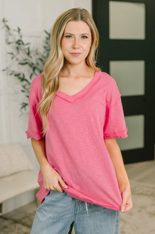 Dear Scarlett Thanks To You Relaxed Tee in Pink