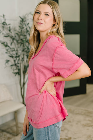 Dear Scarlett Thanks To You Relaxed Tee in Pink