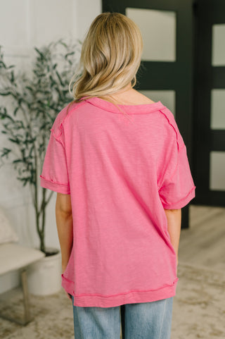 Dear Scarlett Thanks To You Relaxed Tee in Pink