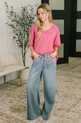 Dear Scarlett Thanks To You Relaxed Tee in Pink