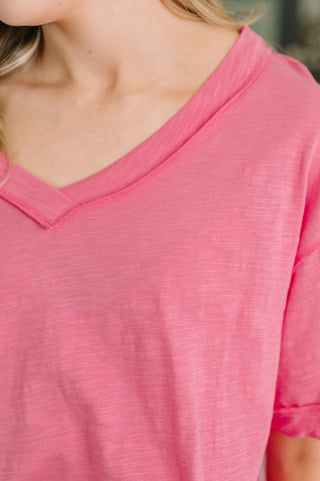 Dear Scarlett Thanks To You Relaxed Tee in Pink