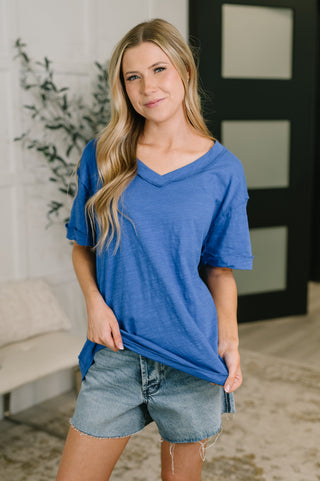 Dear Scarlett Thanks To You Relaxed Tee in Royal Blue