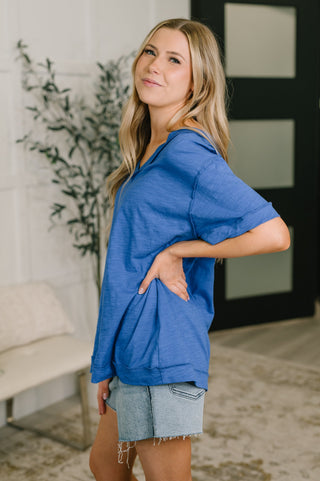 Dear Scarlett Thanks To You Relaxed Tee in Royal Blue