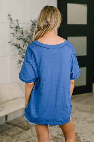 Dear Scarlett Thanks To You Relaxed Tee in Royal Blue