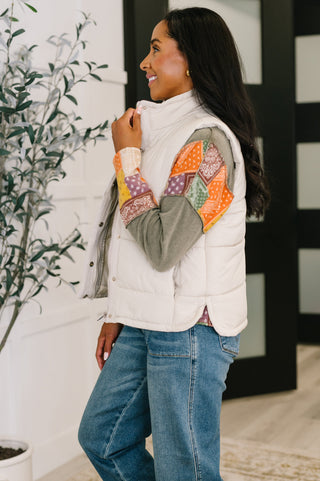 Zenana That's What I'm Talkin' About Puffer Vest in Sand Beige