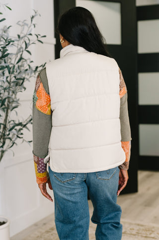 Zenana That's What I'm Talkin' About Puffer Vest in Sand Beige