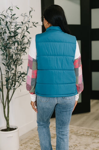Zenana That's What I'm Talkin' About Puffer Vest in Teal