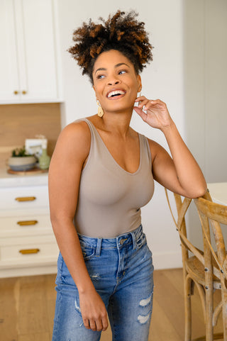 Soda The Basics Bodysuit In Light Mocha