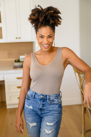 Soda The Basics Bodysuit In Light Mocha