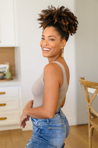 Soda The Basics Bodysuit In Light Mocha