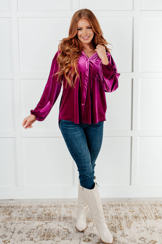 Jodifl The Best Policy Velvet Balloon Sleeve Top