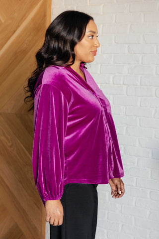 Jodifl The Best Policy Velvet Balloon Sleeve Top
