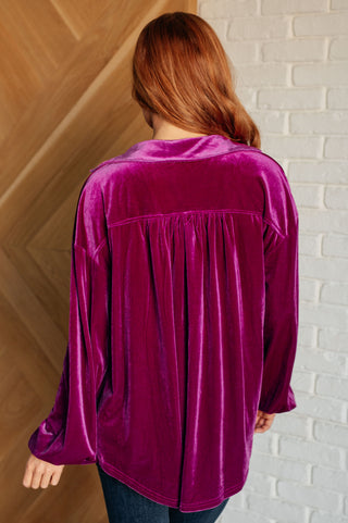 Jodifl The Best Policy Velvet Balloon Sleeve Top