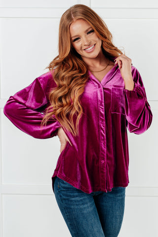 Jodifl The Best Policy Velvet Balloon Sleeve Top