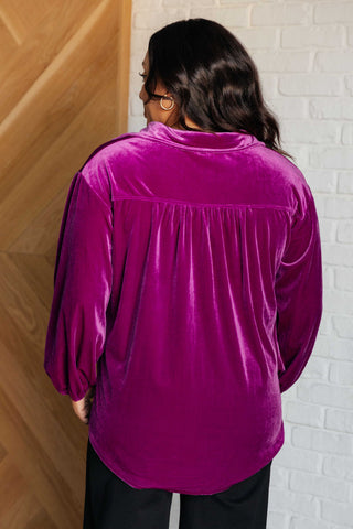 Jodifl The Best Policy Velvet Balloon Sleeve Top