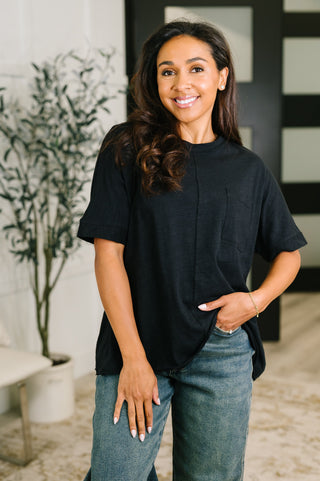 Dear Scarlett The Layback Relaxed Basic Tee in Black