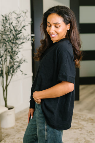 Dear Scarlett The Layback Relaxed Basic Tee in Black