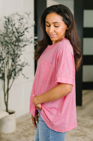 Dear Scarlett The Layback Relaxed Basic Tee in Pink