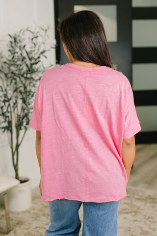 Dear Scarlett The Layback Relaxed Basic Tee in Pink