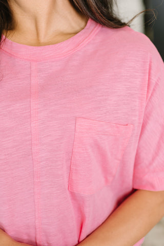 Dear Scarlett The Layback Relaxed Basic Tee in Pink